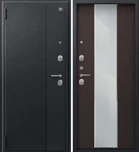 Товар Дверь A-04 черный сатин - лиственница тёмная зеркало DIS007333